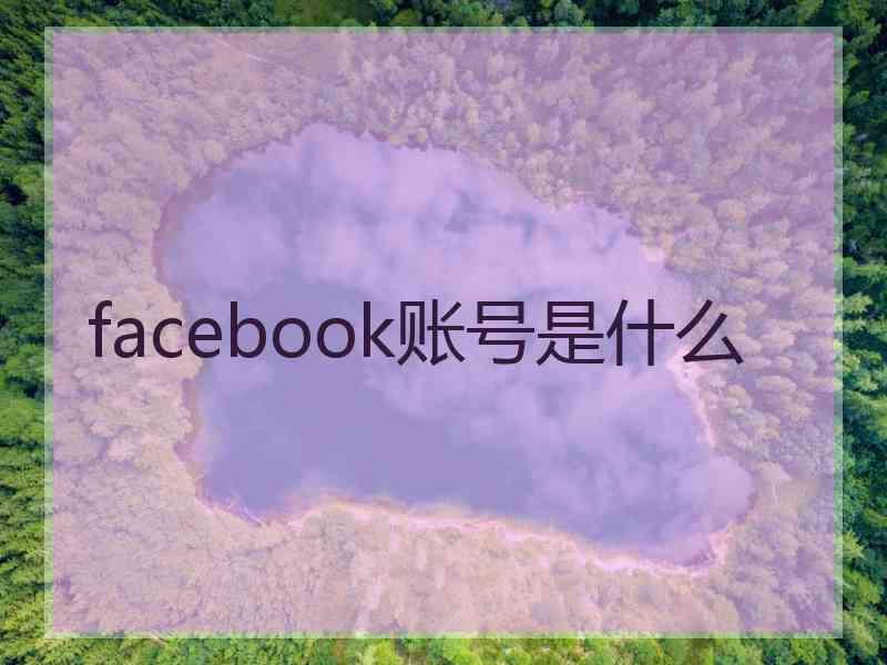 facebook账号是什么