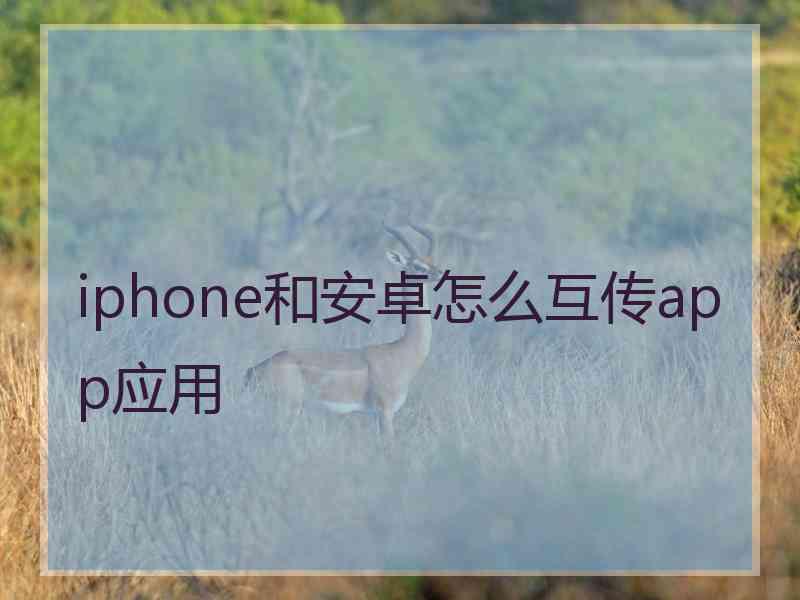 iphone和安卓怎么互传app应用